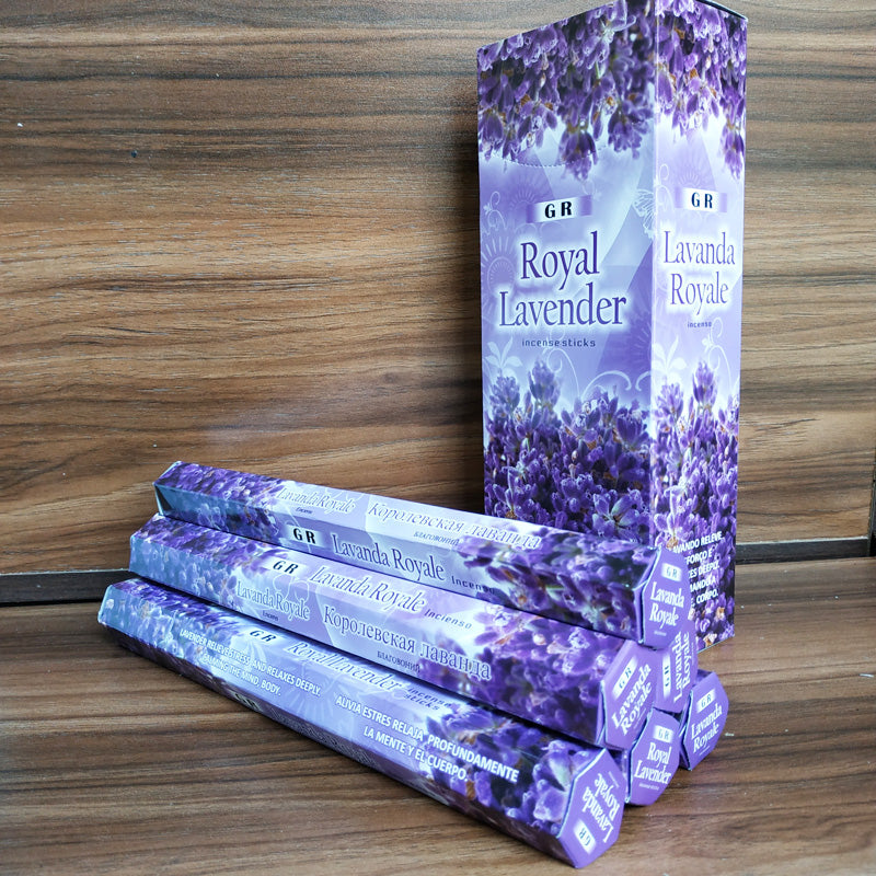 One Pack Indian Royal Lavender Sticks Incense 20pcs/box Home Fragrance Stick Artificial Scent Burning for Healthy Yoga Room